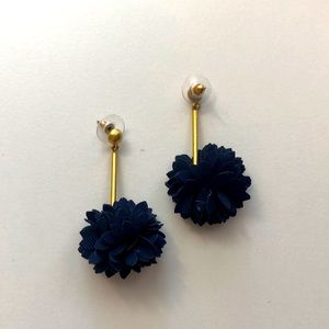 Blue and gold drop earrings